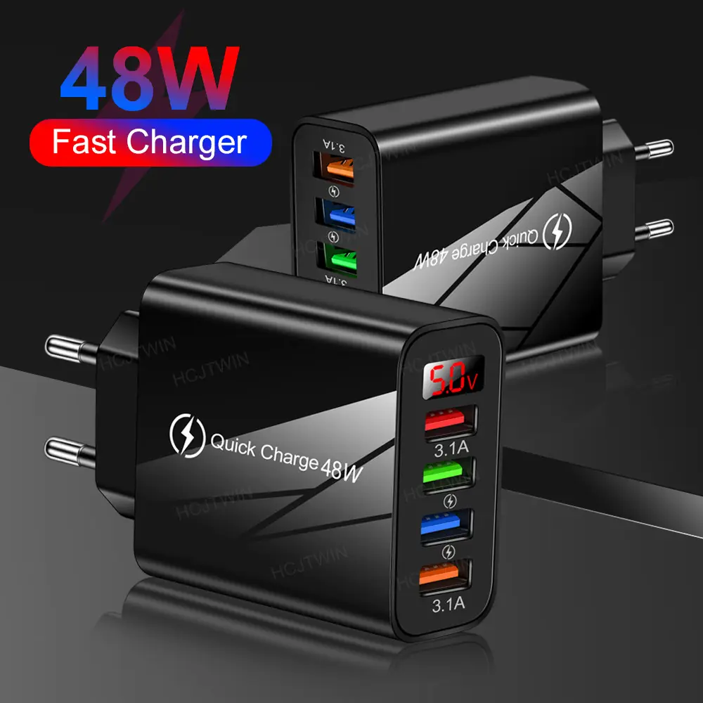 4USB Fast Charger with Digital Display 3.1A - Image 5