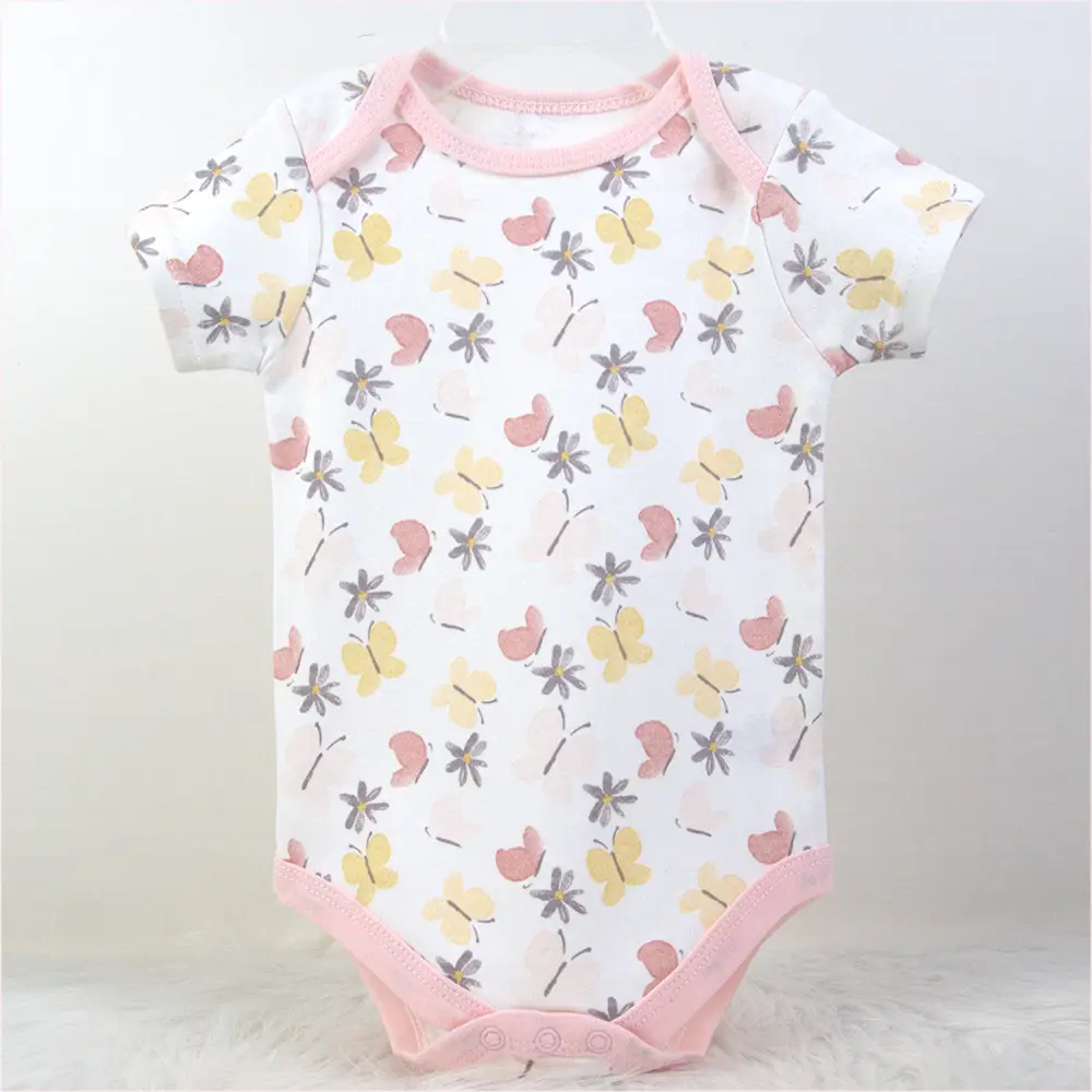 Newborn Baby 5-Pack Bodysuit Set Pink White — feature 15