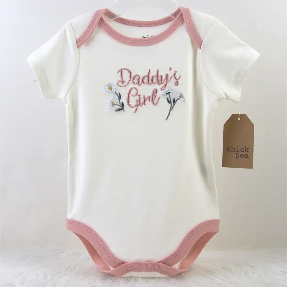 Newborn Baby 5-Pack Bodysuit Set Pink White — feature 3