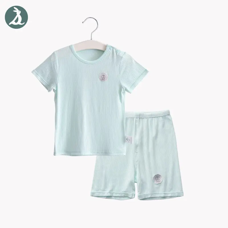 Children's Light Blue Modal Sleep Suit Set - Image 6