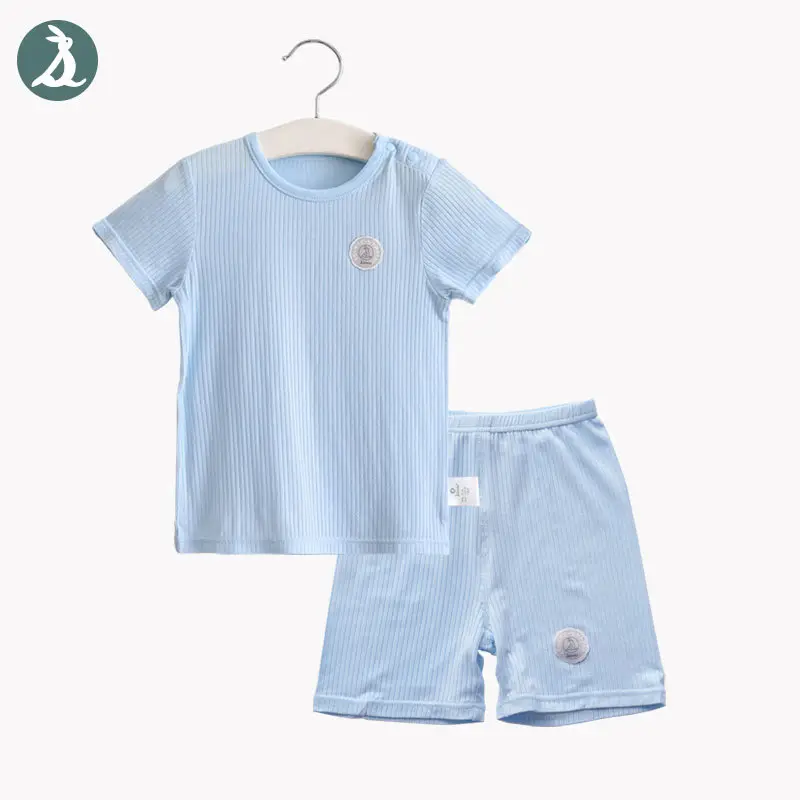 Children's Light Blue Modal Sleep Suit Set - Image 7