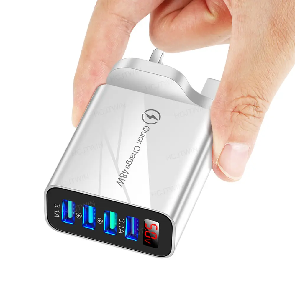 48W 3.1A Digital 4USB Fast Charger with Digital Display - Image 2