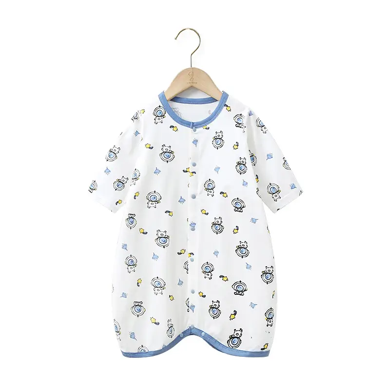 Baby Pajamas Space Print Long Sleeve Nightgown - Image 19