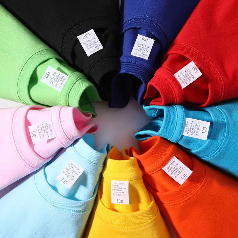 Orange Round Neck T-Shirt for Boys Girls 180g
