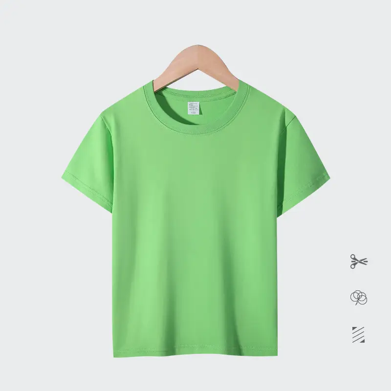Orange Round Neck T-Shirt for Boys Girls 180g