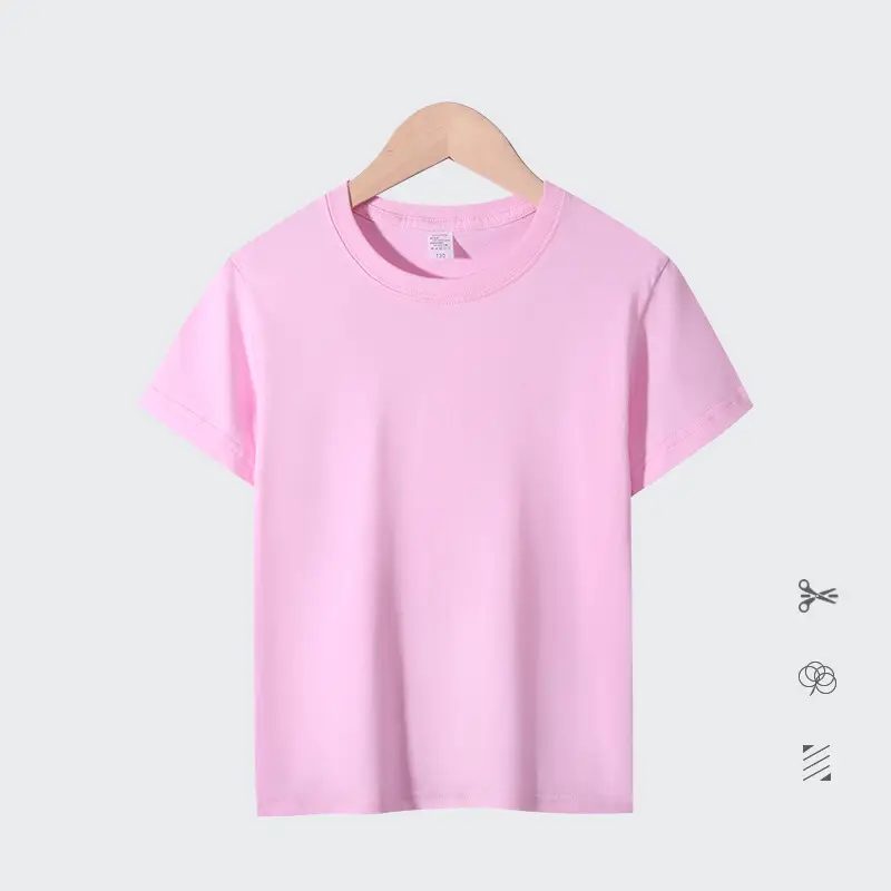 Orange Round Neck T-Shirt for Boys Girls 180g