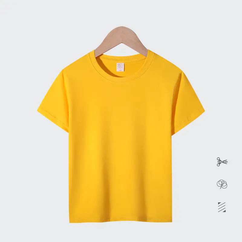Orange Round Neck T-Shirt for Boys Girls 180g
