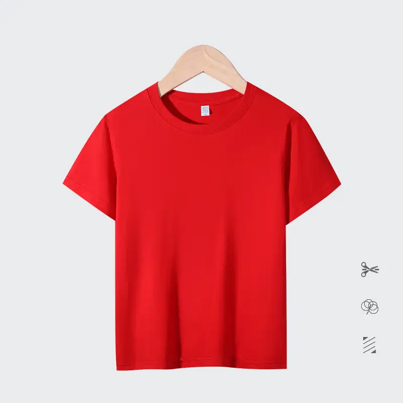 Orange Round Neck T-Shirt for Boys Girls 180g
