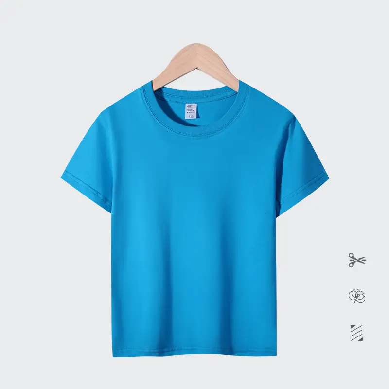 Orange Round Neck T-Shirt for Boys Girls 180g