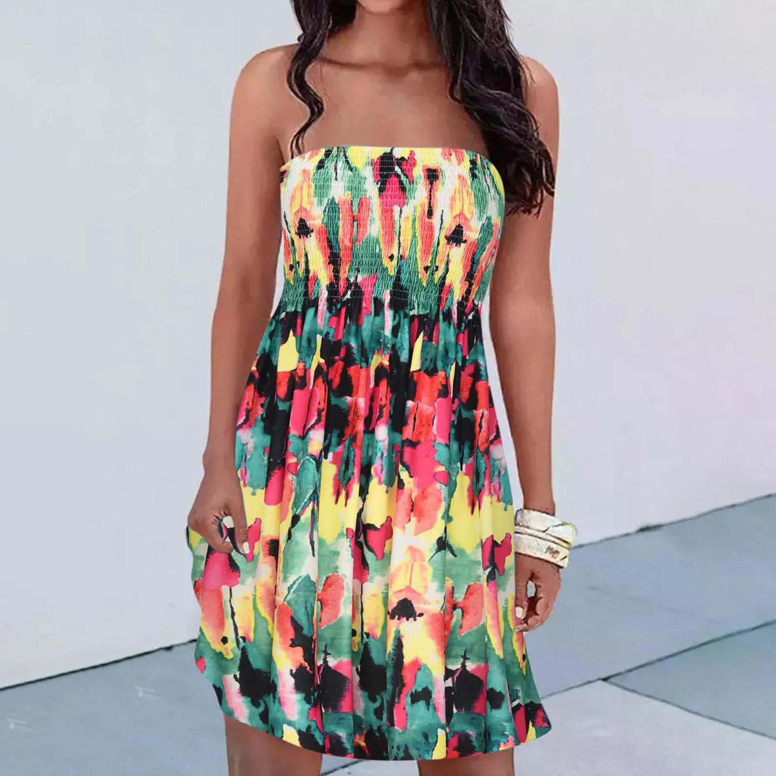 Red Floral Sleeveless Summer Dress for Women - Image 27