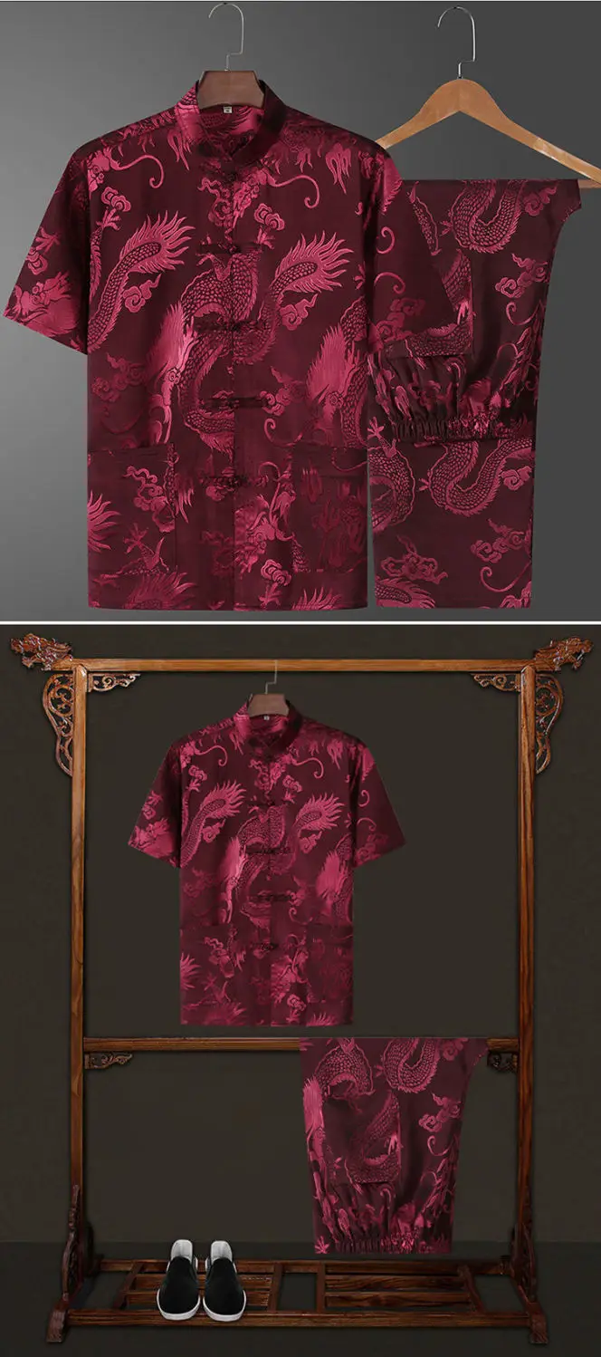 Ice Silk Chinese Tang Suit for Elderly Men — feature 9