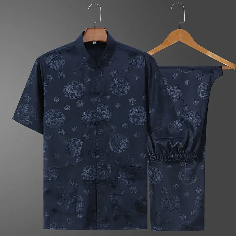 Round Dragon [suit] navy blue