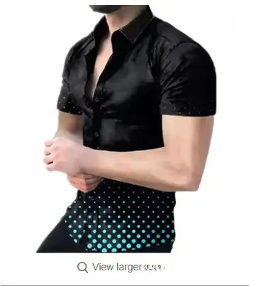 Men Black Flame Short Sleeve Shirt Large - Image 25