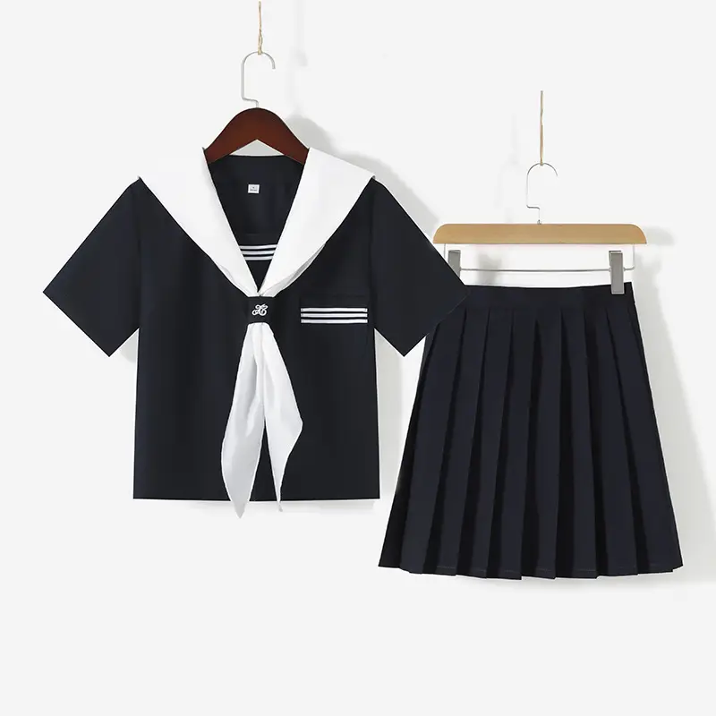 Black Pleated School Skirt for Girls