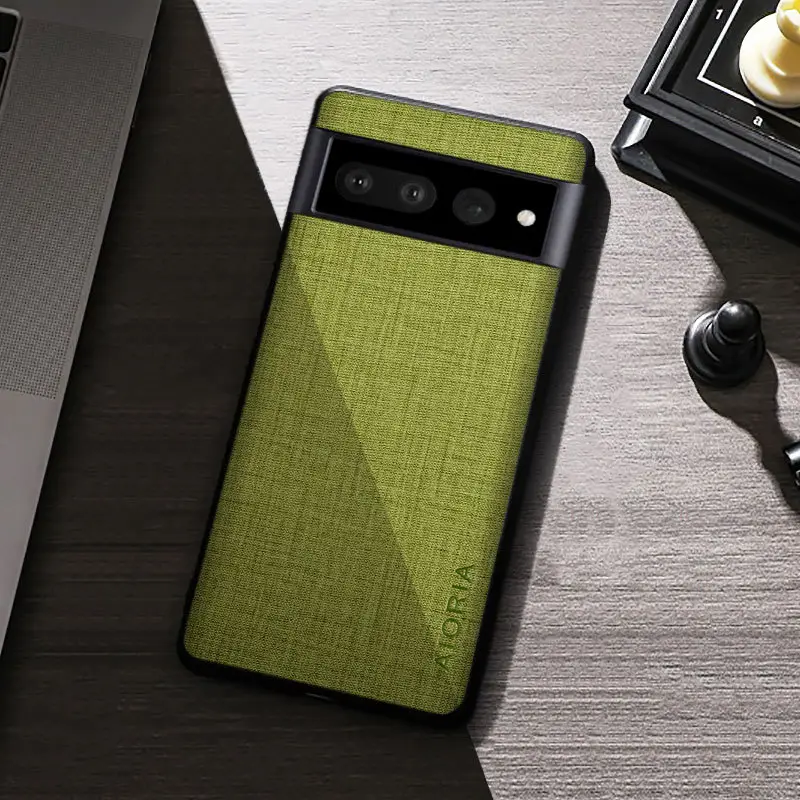 Google Pixel 7 Phone Case Anti-Slip PU Leather Green - Image 2