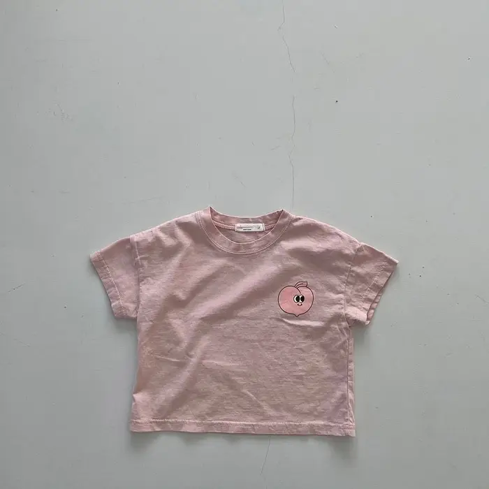 Pink Fruit Print Short Sleeve T-Shirt for Boys Girls