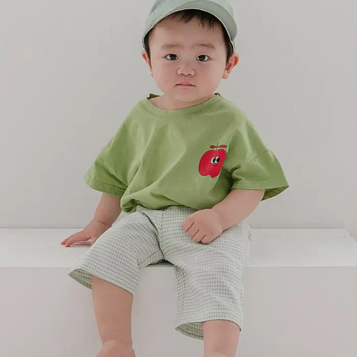 Pink Fruit Print Short Sleeve T-Shirt for Boys Girls