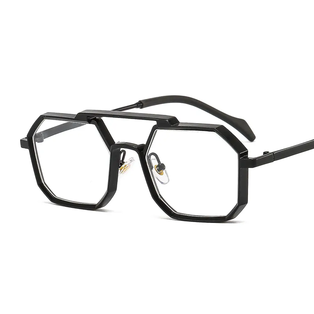 Men's Punk Metal Sunglasses Black Polygon - Image 8