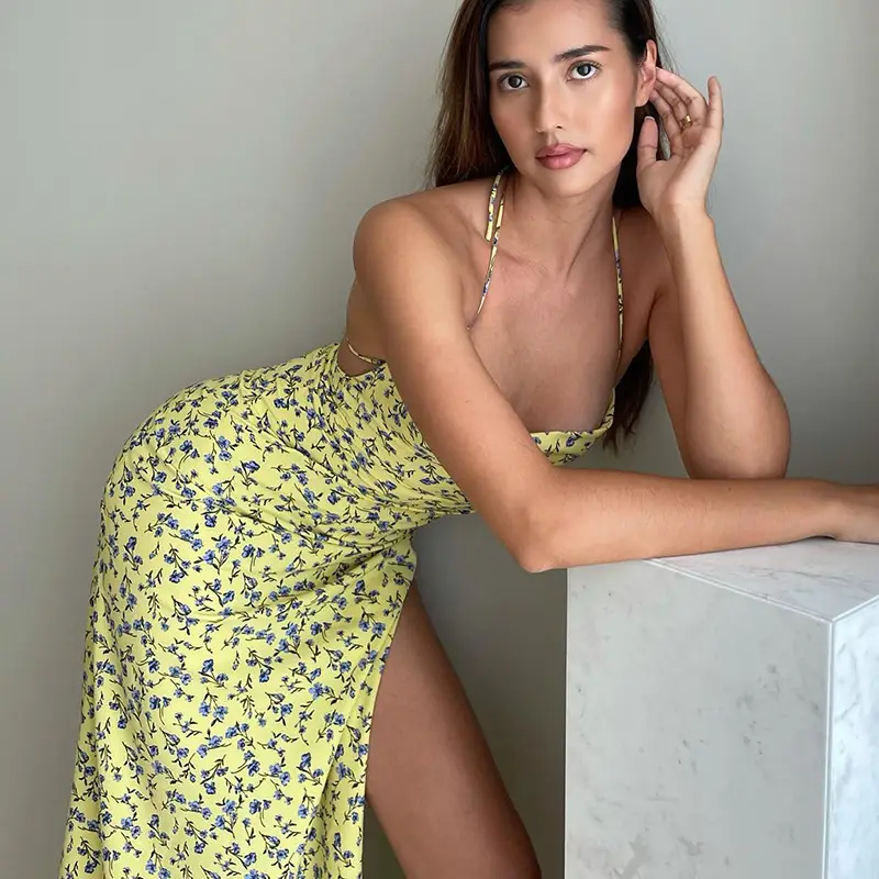 Women's Summer Floral Spaghetti Strap Dress - Image 3