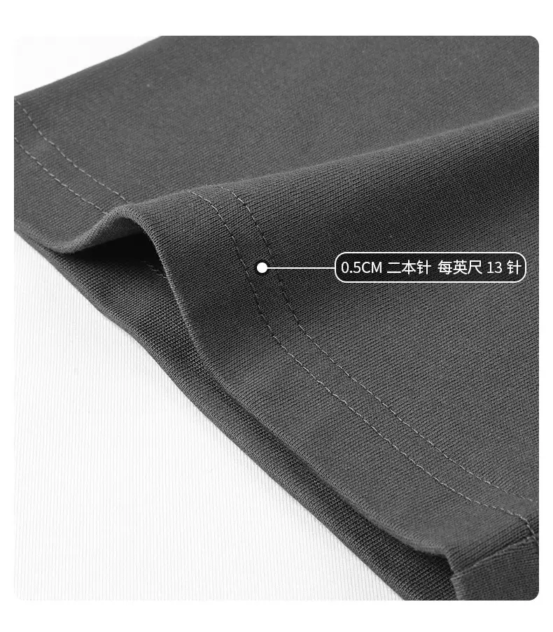 Men Black T-Shirt 280g Cotton Retro Large — feature 37