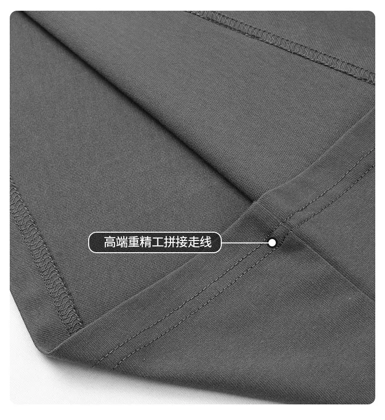 Men Black T-Shirt 280g Cotton Retro Large — feature 38