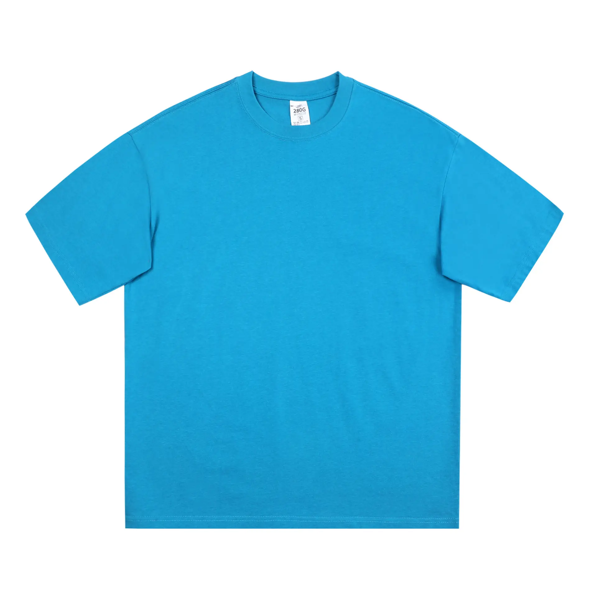 Men Black T-Shirt 280g Cotton Retro Large - Image 12