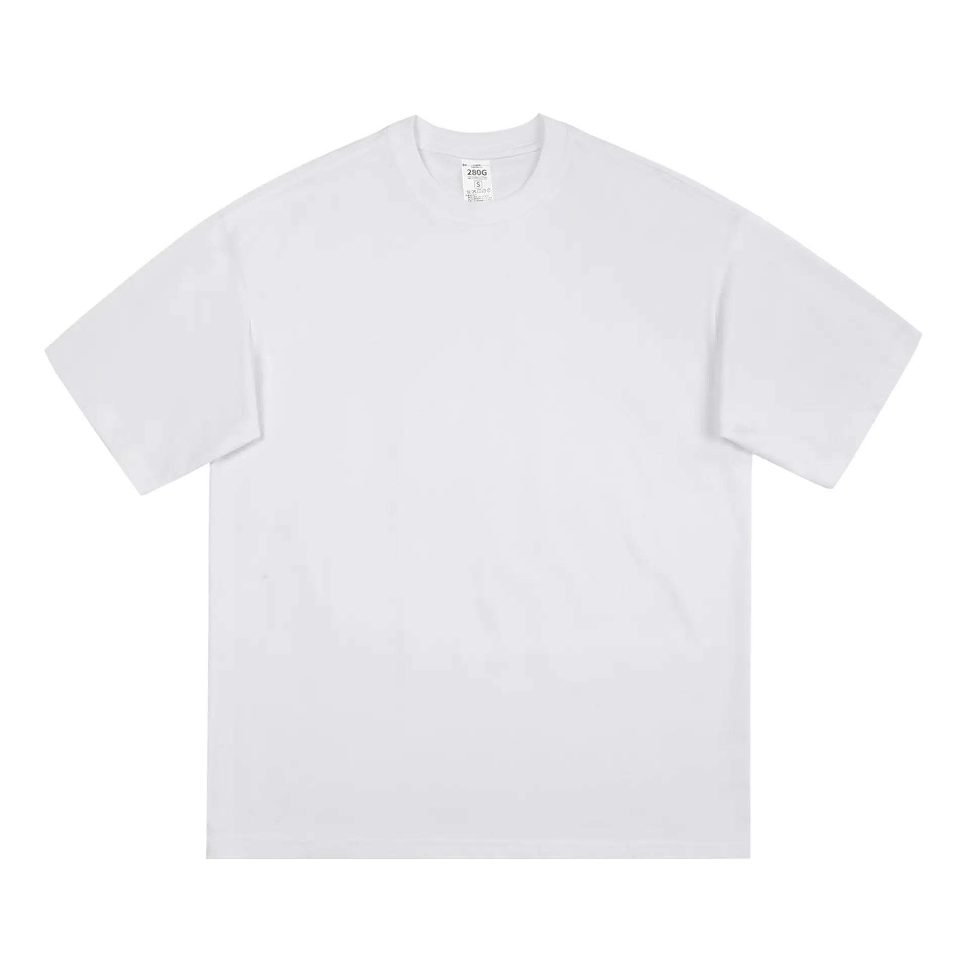 Men Black T-Shirt 280g Cotton Retro Large - Image 2