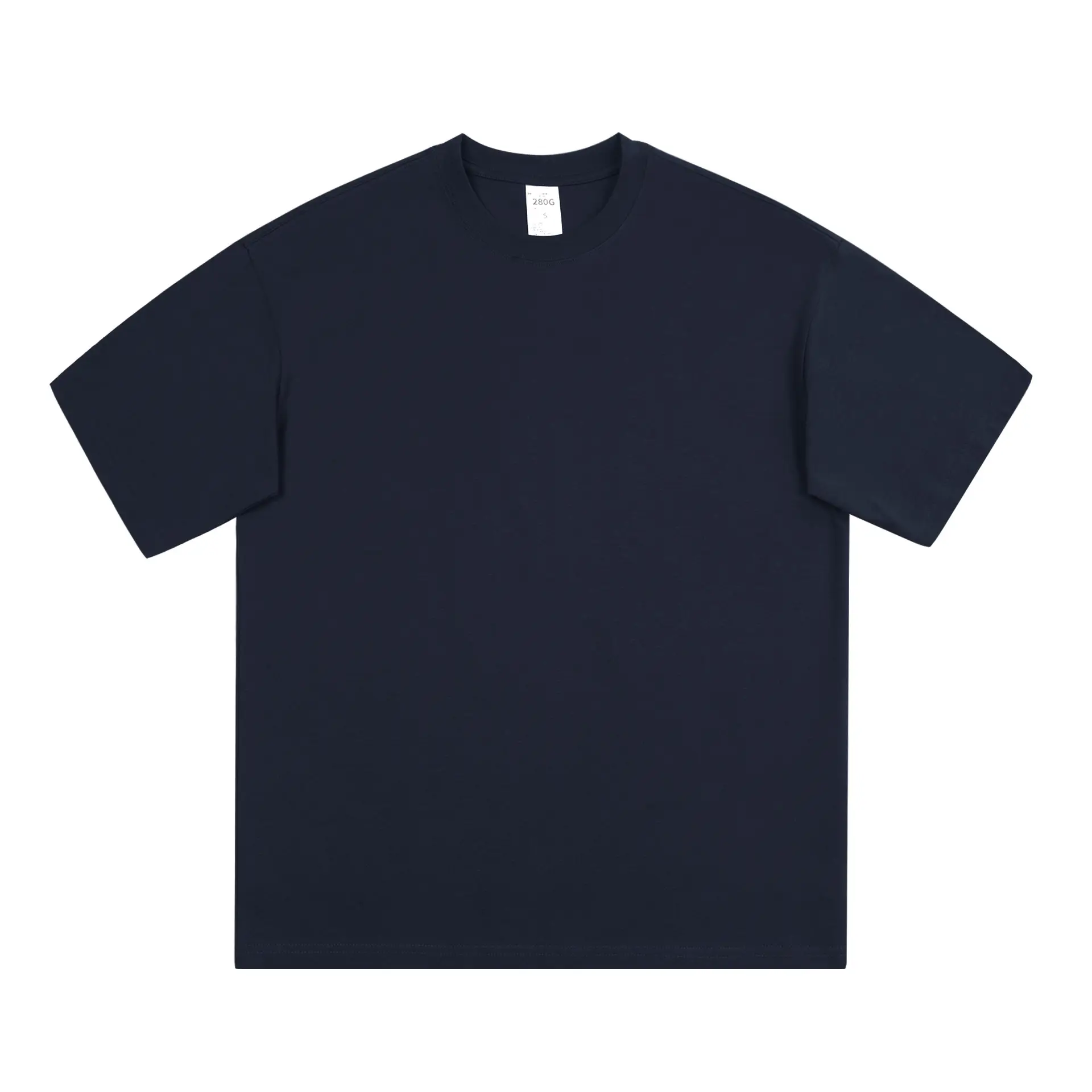 Men Black T-Shirt 280g Cotton Retro Large - Image 5