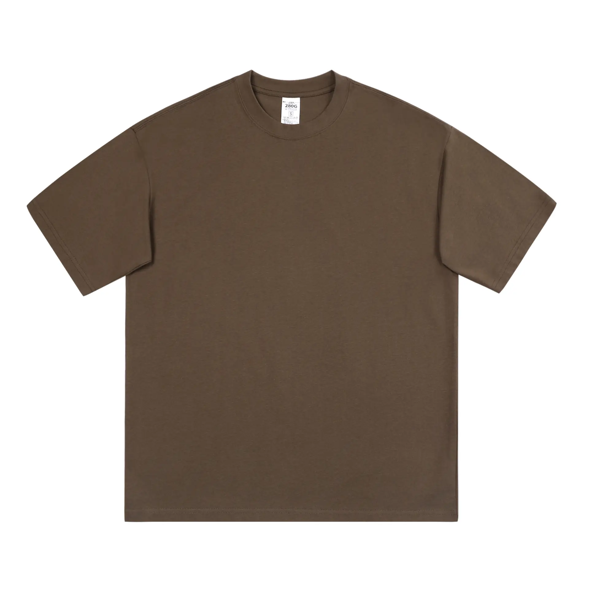 Men Black T-Shirt 280g Cotton Retro Large - Image 7