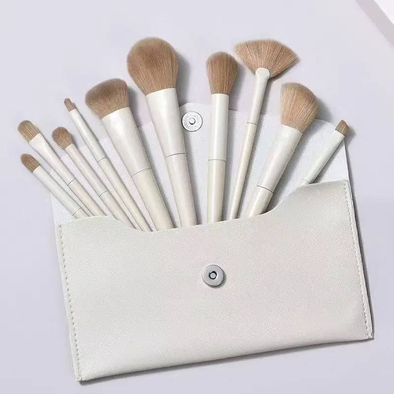 10-Piece Makeup Brush Set with Synthetic Bristles - Image 3