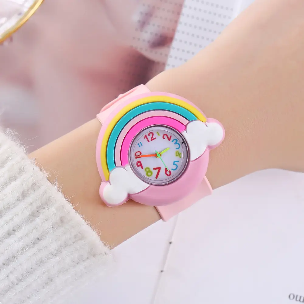 A08702 children's quartz watch a variety of cartoon animation small animals clap watch kindergarten baby play young