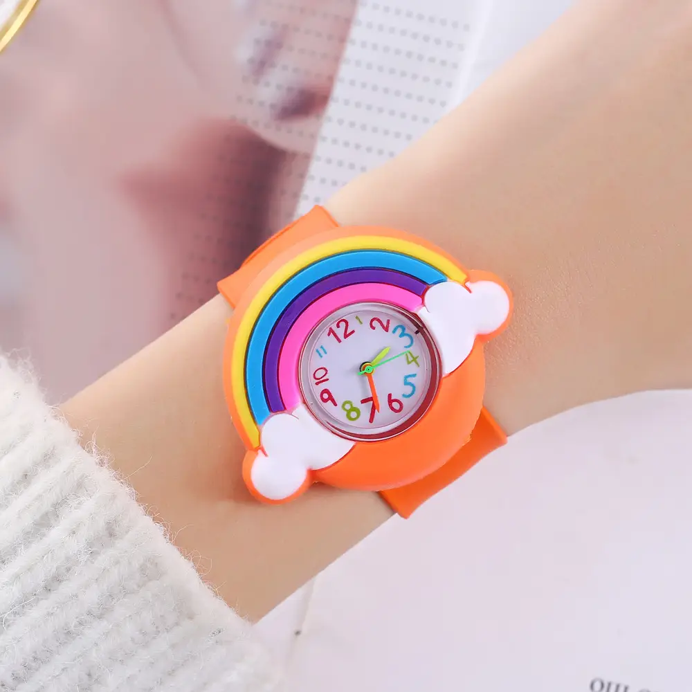 A08702 children's quartz watch a variety of cartoon animation small animals clap watch kindergarten baby play young
