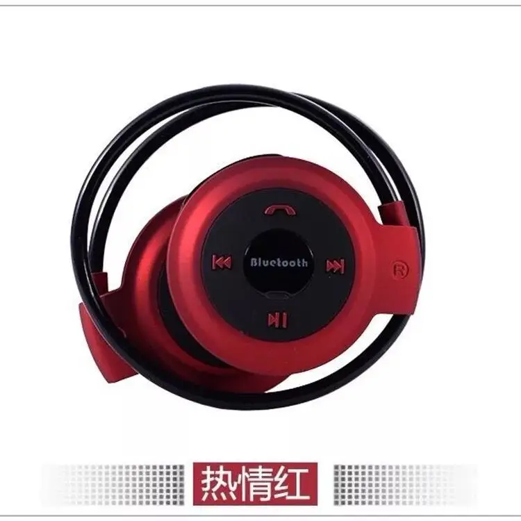 Wireless Bluetooth Headset Red Foldable Running Sports