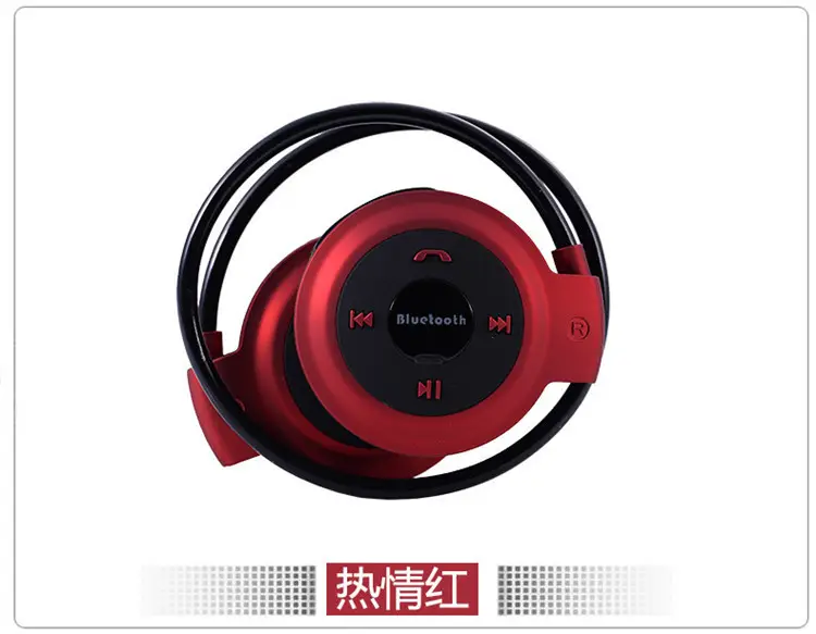 Wireless Bluetooth Headset Red Foldable Running Sports