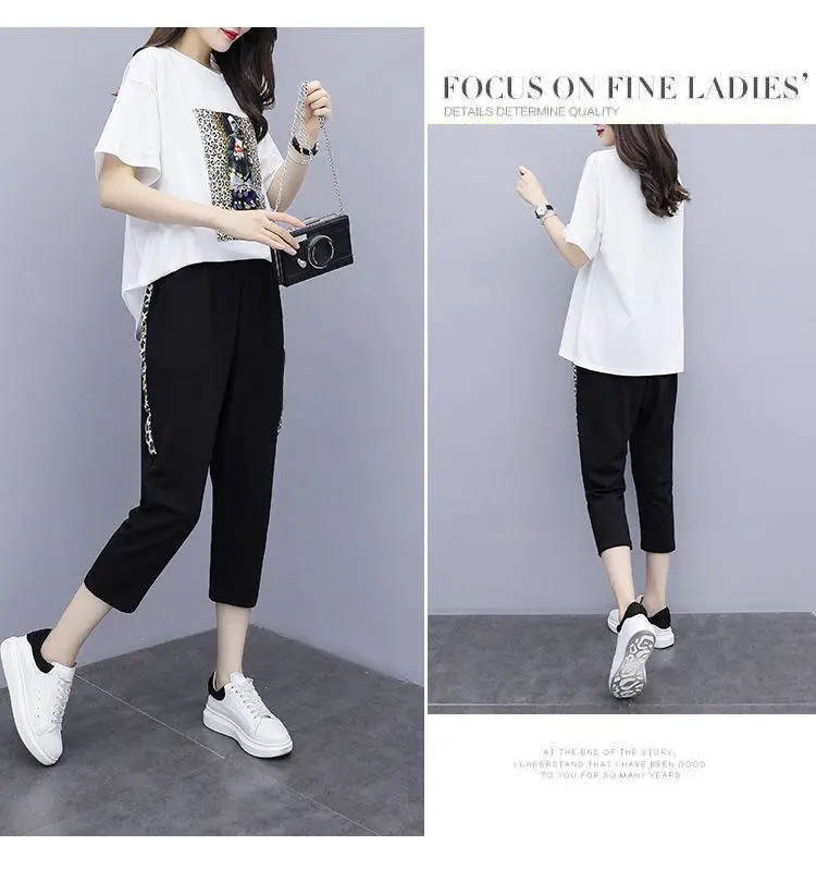 Women Red Graphic Track Suit Summer Set — feature 15