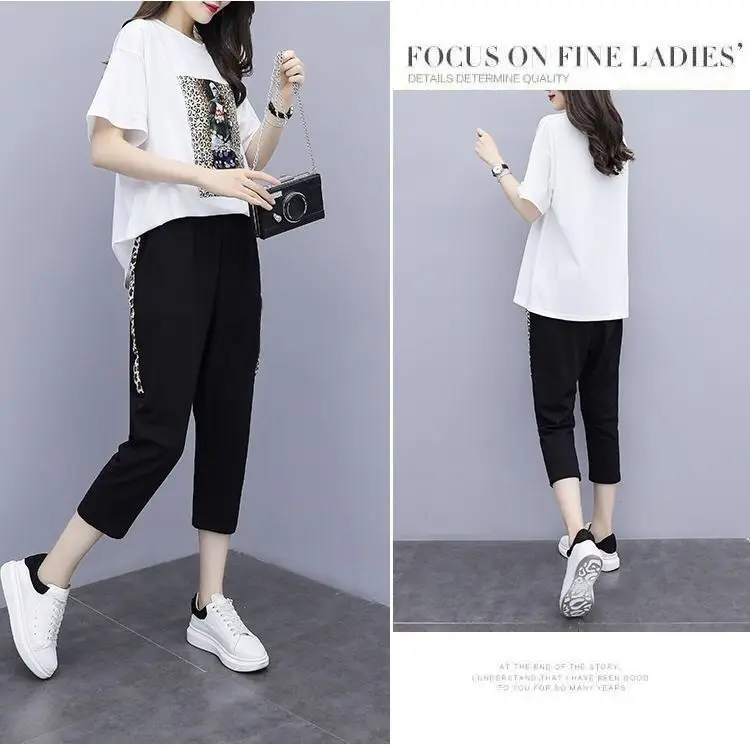 Women Red Graphic Track Suit Summer Set — feature 2