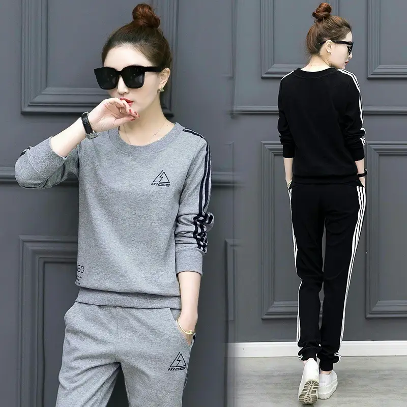 Sports Two-Piece Set for Women 2026 Stylish and Trendy European and American Foreign Trade Fashion Plus Size for Plus-Size Women 100kg Set Wholesale