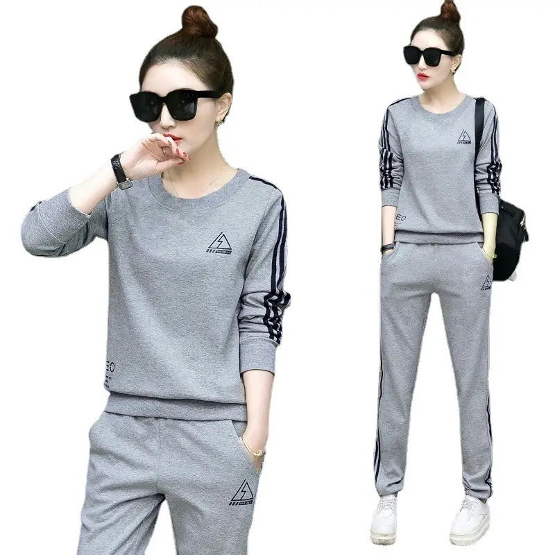 Sports Two-Piece Set for Women 2026 Stylish and Trendy European and American Foreign Trade Fashion Plus Size for Plus-Size Women 100kg Set Wholesale