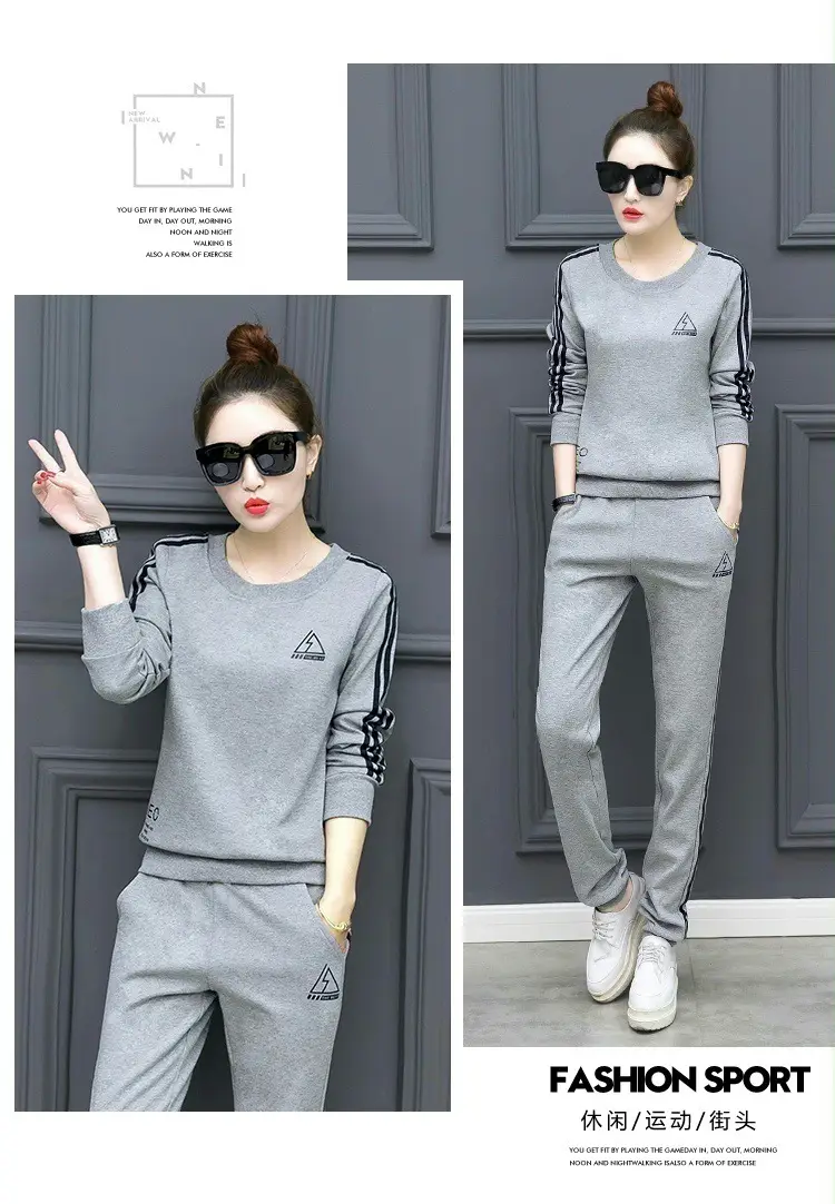 Sports Two-Piece Set for Women 2026 Stylish and Trendy European and American Foreign Trade Fashion Plus Size for Plus-Size Women 100kg Set Wholesale — feature 19