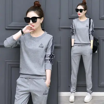 Sports Two-Piece Set for Women 2026 Stylish and Trendy European and American Foreign Trade Fashion Plus Size for Plus-Size Women 100kg Set Wholesale