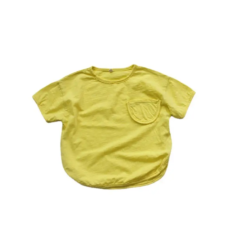 Boys T-Shirt Yellow Korean Style Cotton Loose