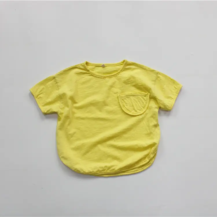 Boys T-Shirt Yellow Korean Style Cotton Loose — feature 10
