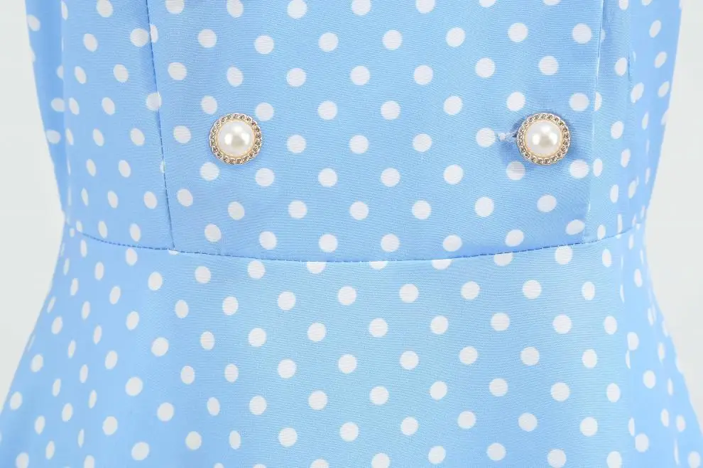 Red Polka Dot Lapel Full Swing Dress for Women — feature 39