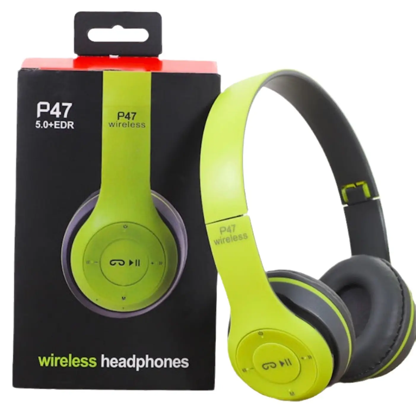 P47 Bluetooth Headset with Subwoofer Green Black