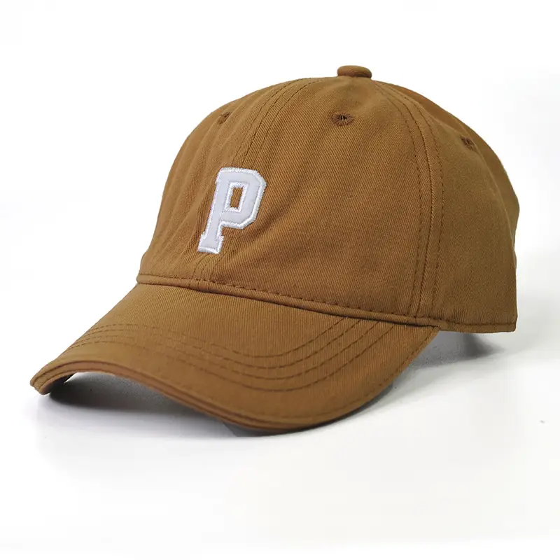 Kids Peaked Hat Brown with White P Logo