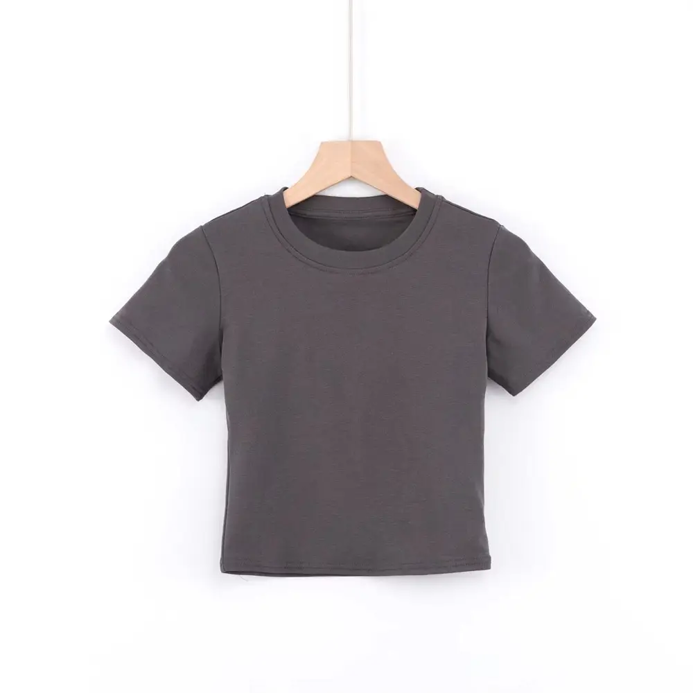 Women Blue Round Neck Short Sleeve T-Shirt - Image 4
