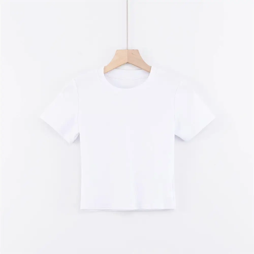 Women Blue Round Neck Short Sleeve T-Shirt - Image 2