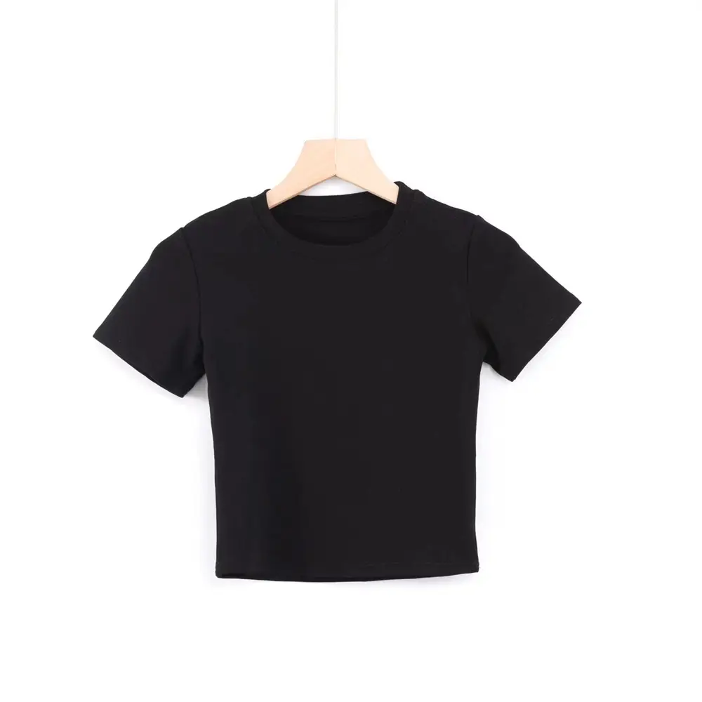 Women Blue Round Neck Short Sleeve T-Shirt - Image 6