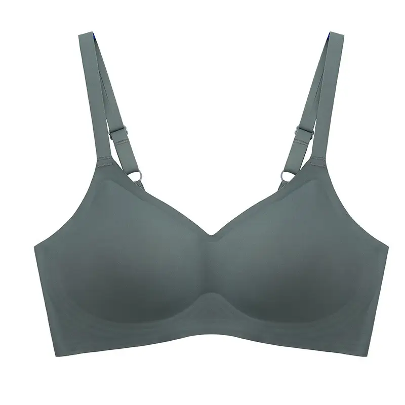 Underwear seamless jelly soft support latex bra small chest gathered big chest small rimless sports bra