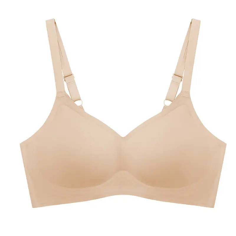 Underwear seamless jelly soft support latex bra small chest gathered big chest small rimless sports bra